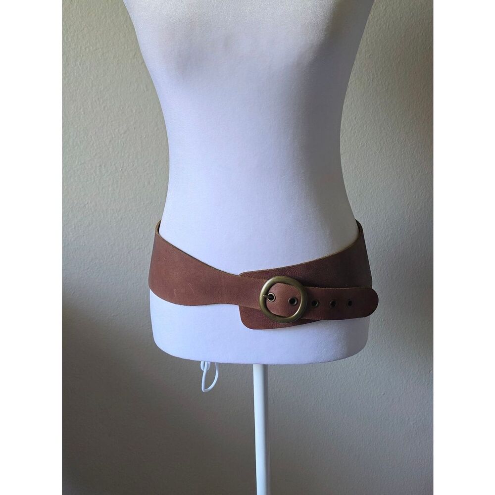 Vintage Y2K Gap Jeans Brown Genuine Leather Made In The USA Belt